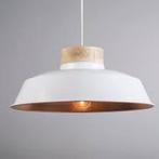 Lights &Living hanglamp Emaille/Koper en hout 62cm, Ophalen of Verzenden, Zo goed als nieuw, Hout, Minder dan 50 cm
