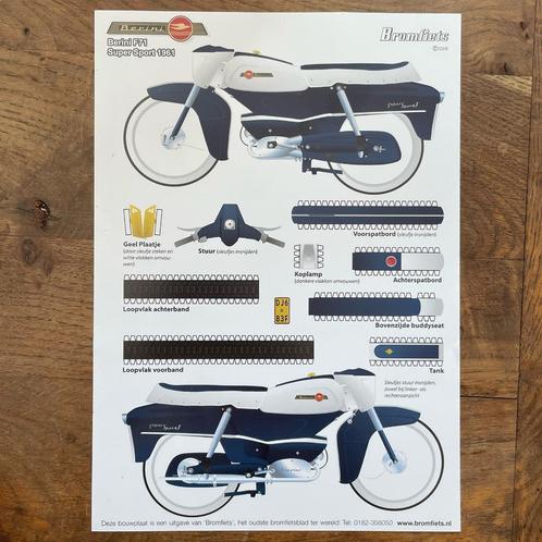 Bromfiets bouwplaat oldtimer brommer Berini F71 Super Sport, Verzamelen, Automerken, Motoren en Formule 1, Gebruikt, Motoren, Ophalen of Verzenden