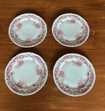 4 Villeroy & Boch Valeria rood ontbijtborden beschikbaar voor biedingen