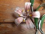 Vintage metalen wandlampje met bloemen, Antiek en Kunst, Ophalen of Verzenden