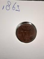 1/2 cent 1863 Koning Willem III, Ophalen of Verzenden, Koning Willem III, Overige waardes, Losse munt