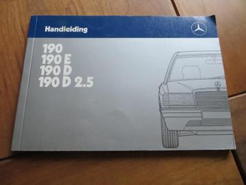 Instructieboek Mercedes 190, 190 E, 190 D, 190 D 2.5 W201 86 beschikbaar voor biedingen