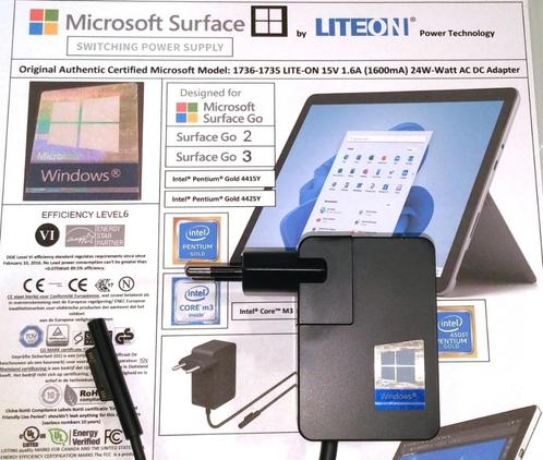 Microsoft Surface Go Pro 1736 1735 15V 1.6A 24W Adapter M3, Computers en Software, Laptop-opladers, Zo goed als nieuw, Ophalen of Verzenden