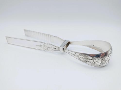 Zilveren aspergetang, Fa. J.M. van Kempen, Voorschoten, 1878, Antiek en Kunst, Antiek | Bestek, Verzenden