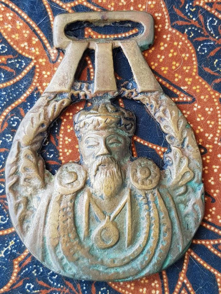 Zeldzaam antiek Mandarijn kleppermannetje uit Engeland., Antiek en Kunst, Antiek | Koper en Brons, Koper, Ophalen of Verzenden