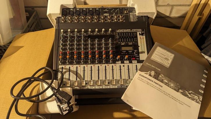 Behringer PMP500 Mixer, Muziek en Instrumenten, Mengpanelen, Zo goed als nieuw, 10 tot 20 kanalen, Microfooningang, Ophalen of Verzenden