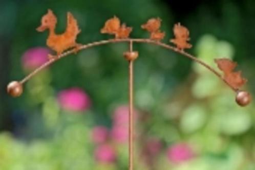 Tuinsteker, windspel, balans met eendjes, gansjes, bruin, Tuin en Terras, Tuinstekers, Nieuw, Ophalen of Verzenden