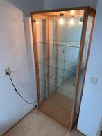 Vitrinekast met glazen deuren en lampje, Ophalen, Gebruikt, 50 tot 100 cm, Glas