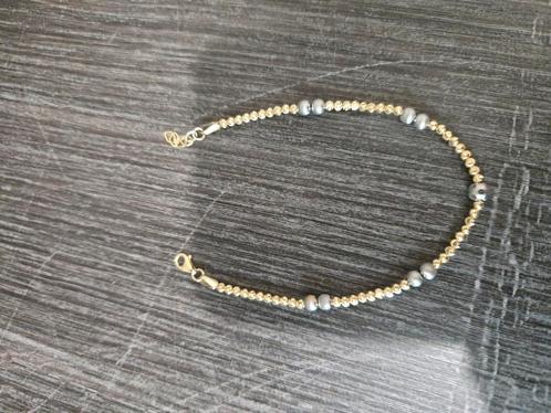 14 k gouden en witgouden balletjes armband 5 gram, Sieraden, Tassen en Uiterlijk, Armbanden, Nieuw, Goud, Goud, Ophalen of Verzenden