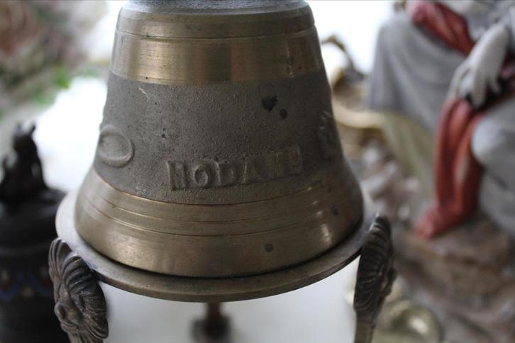 Koperen Bel op Houder - Decoratief, Antiek en Kunst, Antiek | Koper en Brons, Brons, Ophalen of Verzenden