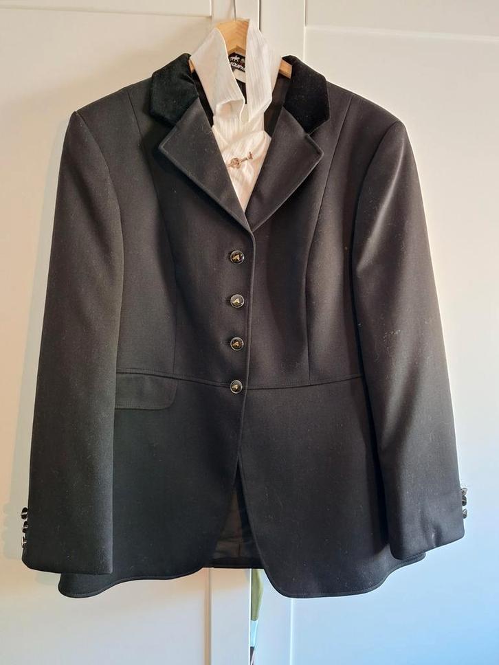 Euro-Star Wedstrijdjas Maat 42 + Plastron, Dieren en Toebehoren, Paardrijkleding, Zo goed als nieuw, Ophalen of Verzenden