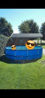 Zwembad met extra's, Tuin en Terras, Zwembaden, Ophalen, Minder dan 80 cm, Rond, Zo goed als nieuw