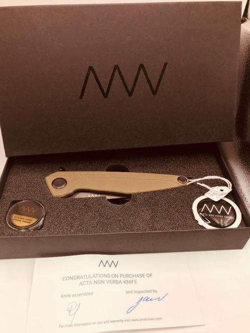 Handmade Acta Non Verba ANV Z300 Sleipner, DLC, Linerlock, G, Caravans en Kamperen, Kampeergereedschap, Nieuw, Verzenden