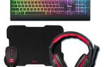 4-IN1-GAMINGBUNDEL: KEYBOARD, HEADSET, MUIS EN MUISMAT, Nieuw, Ophalen of Verzenden, Computer/ gaming