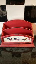 Brocante Brievenbak Rood met kippen, Ophalen of Verzenden