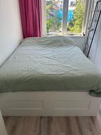 Bed met lades + matras, Huis en Inrichting, Ophalen, Eenpersoons, Wit, 140 cm