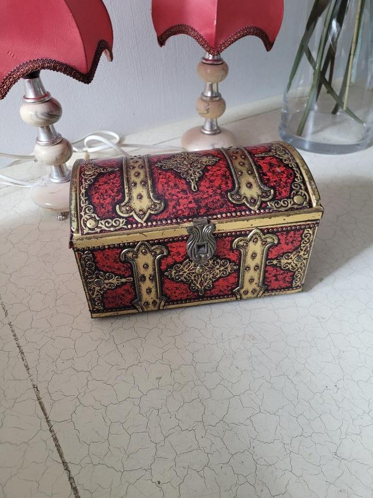 Vintage bont gekleurd blik, Verzamelen, Blikken, Gebruikt, Overige, Ophalen of Verzenden