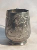 Antiek - Doublé drinkbeker mt oor, Ophalen of Verzenden, Zilver