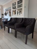 3 Van Bommel eetkamerstoelen - Donkergrijs, Huis en Inrichting, Stoelen, Ophalen, Gebruikt, Drie, Stof