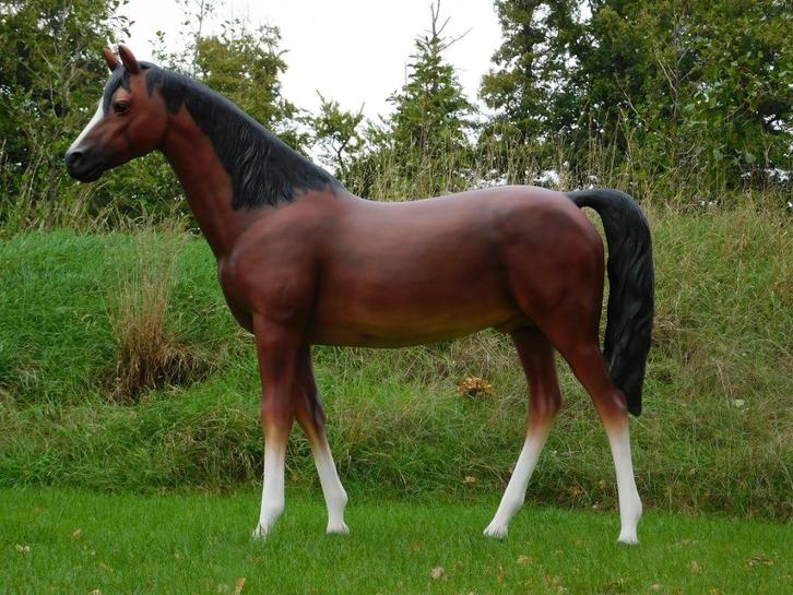 Beeld Paard XXL - 190 x 220 cm - Polystone, Tuin en Terras, Tuinbeelden, Nieuw, Steen, Ophalen of Verzenden