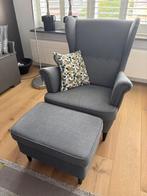 fauteuil / stoel met krukje, Huis en Inrichting, Fauteuils, Ophalen, Sjiek, 75 tot 100 cm, Zo goed als nieuw