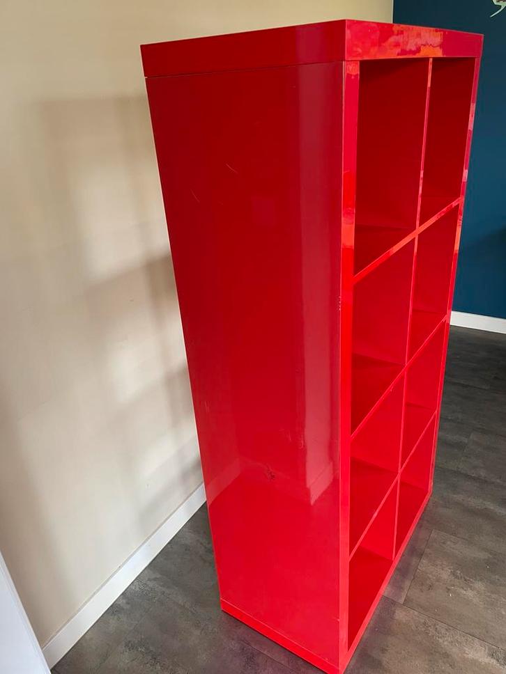 2x Kallax kasten hoogglans rood., Huis en Inrichting, Kasten | Lockerkasten, Gebruikt, Ophalen