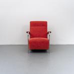 1 Leolux Scylla fauteuil hoge rug rood gemeleerd, Ophalen of Verzenden, Zo goed als nieuw, Leer