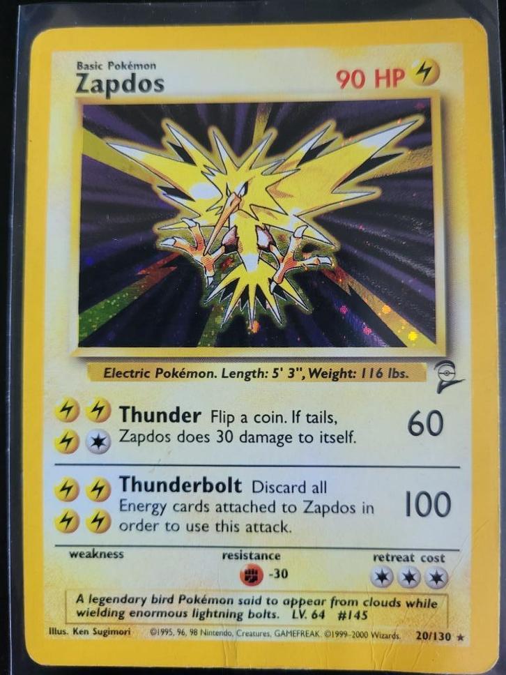 Zapdos (B2 20) Base Set 2 - Singles, Hobby en Vrije tijd, Verzamelkaartspellen | Pokémon, Gebruikt, Losse kaart, Foil, Verzenden