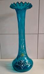 Antieke Boheemse Turquoise Vaas - 19e Eeuw, Antiek en Kunst, Antiek | Vazen, Ophalen of Verzenden