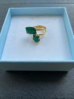 Dubbele ring van Wouters&Hendrix met geslepen agaatsteen., Sieraden, Tassen en Uiterlijk, 20 of groter, Verzenden, Zo goed als nieuw