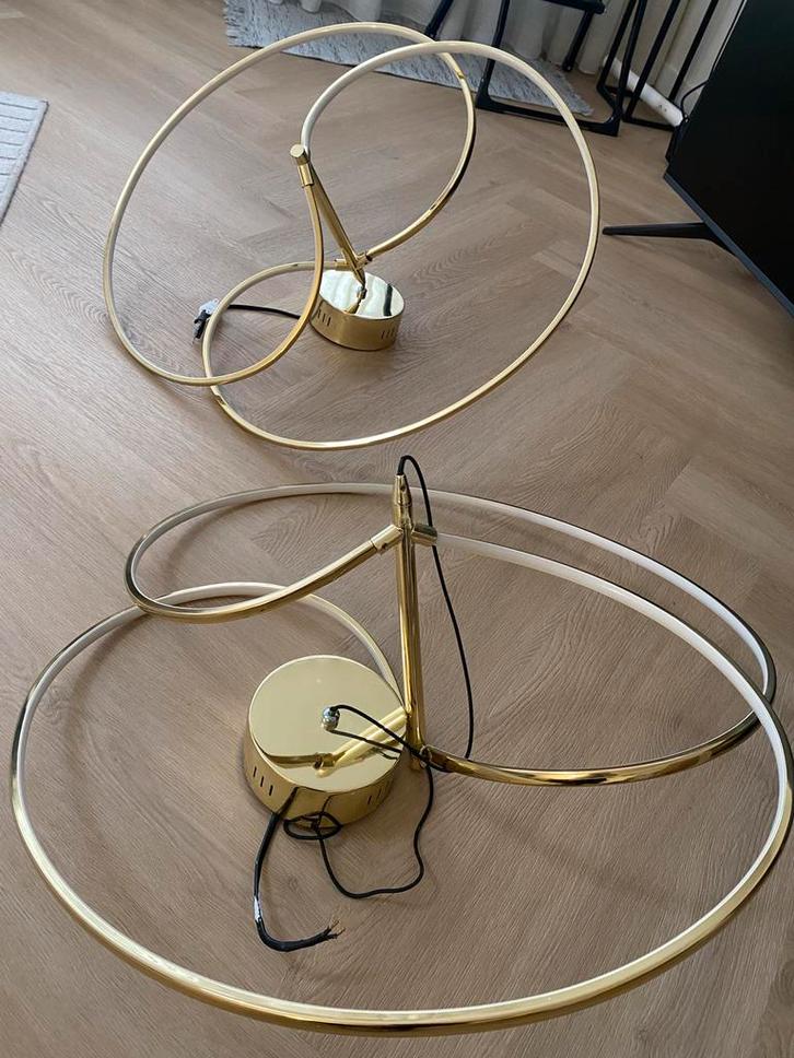 Weetwing goudkleurige lampen – set van 2, Huis en Inrichting, Lampen | Hanglampen, Zo goed als nieuw, 75 cm of meer, Metaal, Ophalen