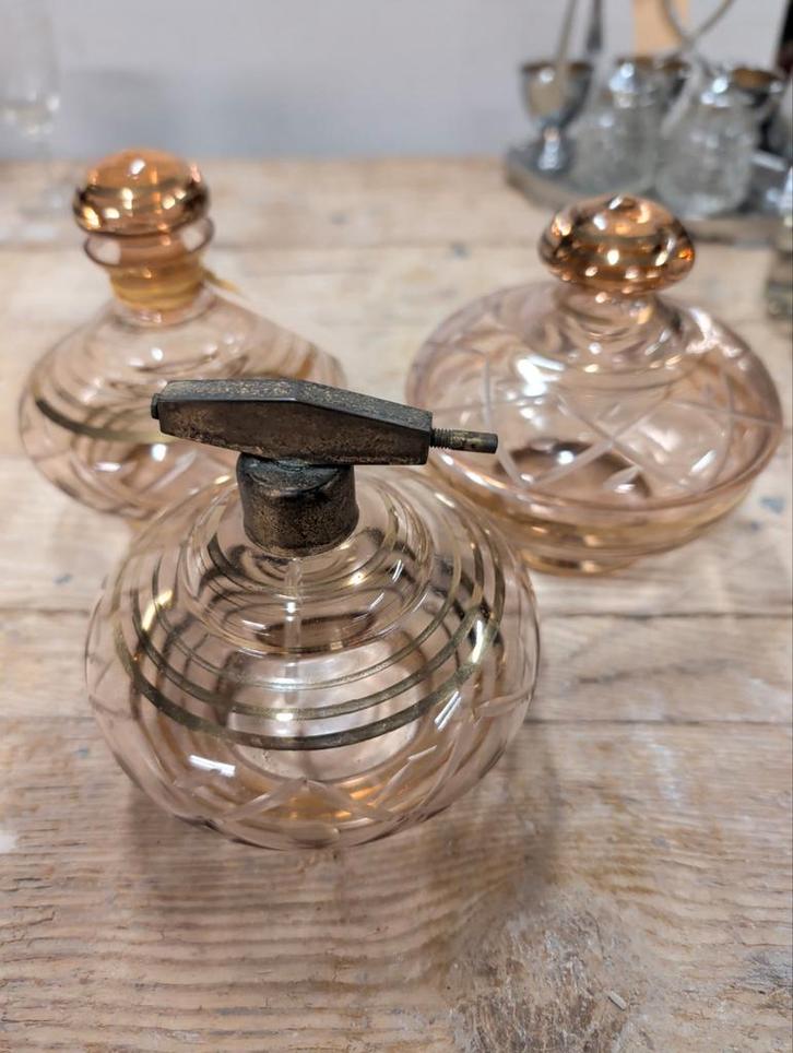 Vintage Parfumflesjes Set, Antiek en Kunst, Antiek | Glas en Kristal, Ophalen of Verzenden
