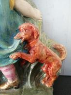 ZELDZAAM MOOIE OUDE KLOK IN TOPSTAAT 43X23 CM OPWIND Uurwerk, Ophalen of Verzenden