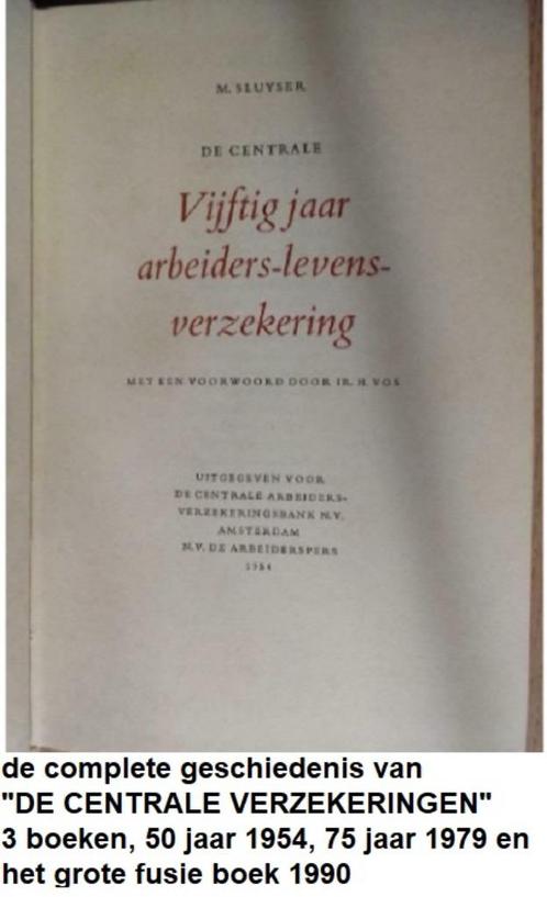 DE CENTRALE VERZEKERINGSMAATSCHAPPIJ, 3 jubileum boeken, Boeken, Geschiedenis | Vaderland, Nieuw, 20e eeuw of later, Ophalen of Verzenden