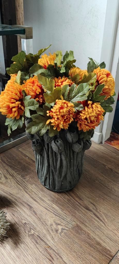Kunstbloemen met vaas!, Huis en Inrichting, Woonaccessoires | Kunstplanten en Kunstbloemen, Gebruikt, Ophalen of Verzenden