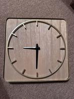 Klok goud/hout, Huis en Inrichting, Ophalen of Verzenden, Zo goed als nieuw, Wandklok