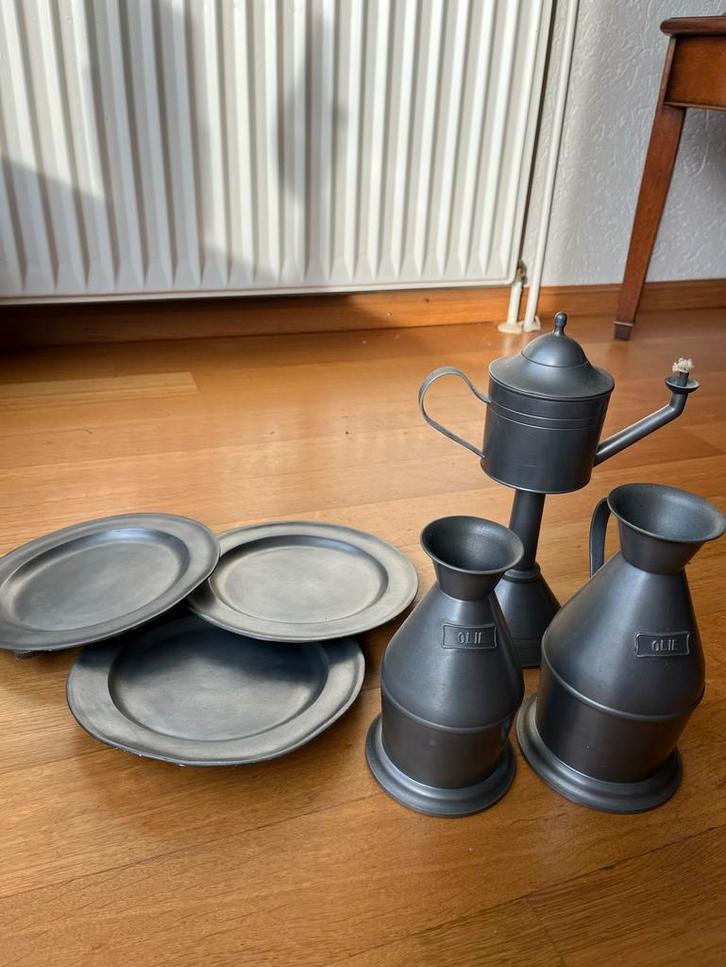 Tinnen borden Set, Antiek en Kunst, Antiek | Tin, Ophalen