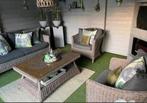 Luxe 4 Seasons Outdoor loungeset tuinset rond wicker. Droog, Tuin en Terras, Wicker, Ophalen of Verzenden, Bank, Zo goed als nieuw