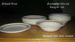 6 borden + 5 schaaltjes Banquet John Tams servies m spikkels, Huis en Inrichting, Ophalen of Verzenden, Zo goed als nieuw, Bord(en)
