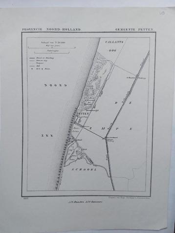 43 / Petten Schoorl De Zijpe Litho uit 1865 van J. Kuyper beschikbaar voor biedingen