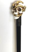 Wandelstok Doodshoofd 3 gouden slangen😎✨💎💑🎁🤗👌, Diversen, Wandelstokken, Ophalen of Verzenden, Verstelbaar, Zo goed als nieuw