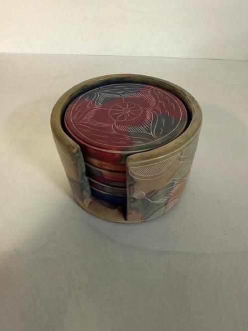 Set (6 Stuks) onderzetters, Huis en Inrichting, Woonaccessoires | Onderzetters, Zo goed als nieuw, Glas of Kopje, Ophalen