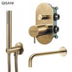 Qisani Flow thermostatische inbouw baddouchekraan goud, Doe-het-zelf en Verbouw, Koper, Nieuw, Ophalen of Verzenden, Douche