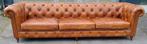 XXL Chesterfield Kingsize cognac bank + BEZORGING GRATIS, Chesterfield, Nieuw, Ophalen of Verzenden, Rechte bank