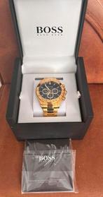 Hugo Boss goudkleurig herenhorloge, Ophalen of Verzenden, Staal, Overige merken