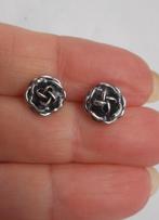 Zilveren oorknoppen roos nr.805, Sieraden, Tassen en Uiterlijk, Oorbellen, Verzenden, Zo goed als nieuw, Knopjes of Stekers, Zilver