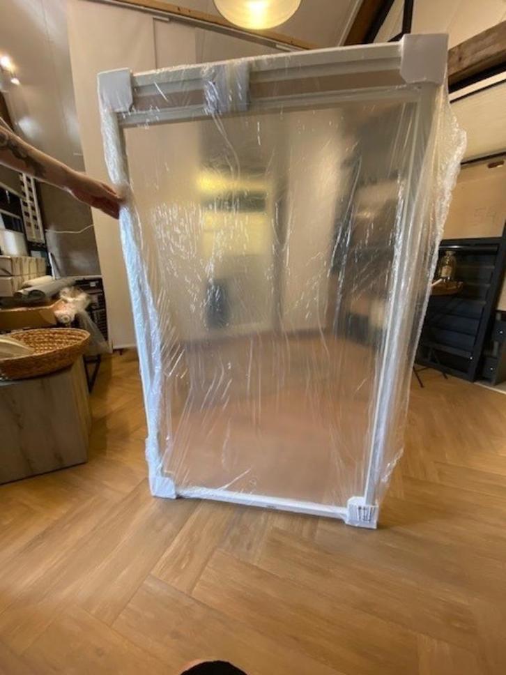 Keje duette in magneetframe € 60, Huis en Inrichting, Stoffering | Gordijnen en Lamellen, Zo goed als nieuw, 100 tot 150 cm, 50 tot 100 cm