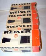 3x vintage Reiner stempels in doos met inktpads. Izgs., Ophalen of Verzenden