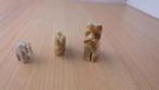 3 dierenfiguurtjes van natuursteen, Ophalen of Verzenden, Gebruikt