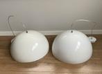 2 metalen hanglampen Lucide Riva wit 31410/50/31 €85 2 stuks, Gebruikt, 25 tot 50 cm, Wit, Rond